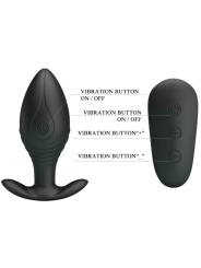 Regina Anal Plug Wiederaufladbarer Vibrator Schwarz von Pretty Love Bottom