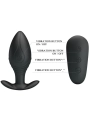 Regina Anal Plug Wiederaufladbarer Vibrator Schwarz von Pretty Love Bottom