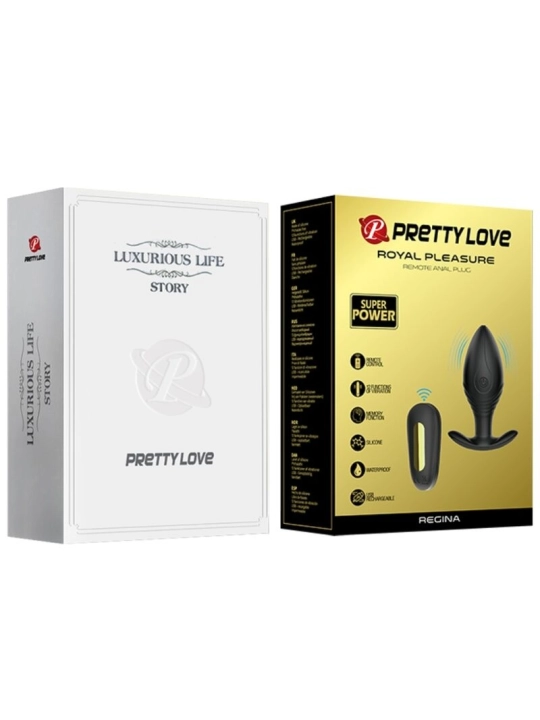 Regina Anal Plug Wiederaufladbarer Vibrator Schwarz von Pretty Love Bottom