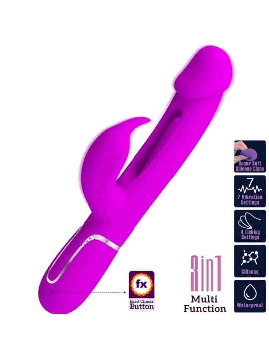 Dejon Rabbit Vibrator 3 in 1 Multifunktions Fucsia von Pretty Love Flirtation