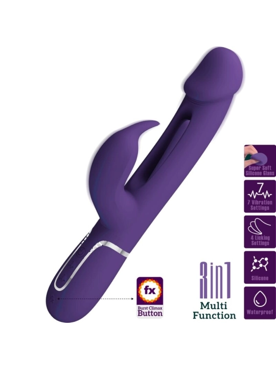 Kampas Rabbit 3 in 1 Multifunktionsvibrator mit Zunge Violett von Pretty Love Flirtation