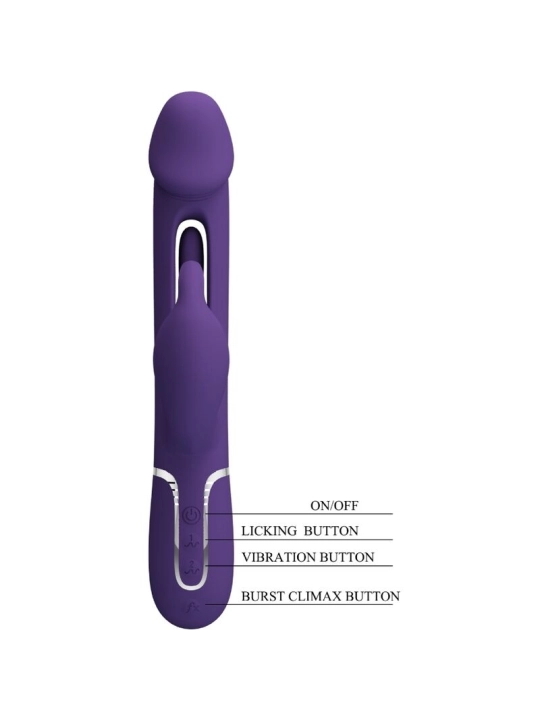 Kampas Rabbit 3 in 1 Multifunktionsvibrator mit Zunge Violett von Pretty Love Flirtation