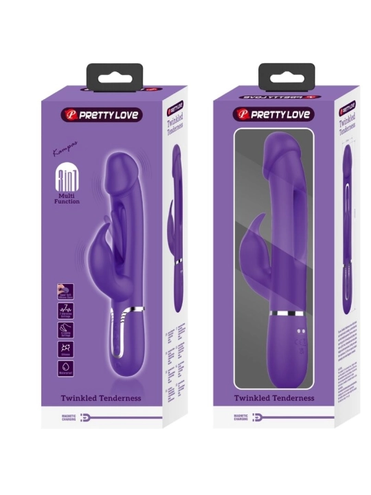 Kampas Rabbit 3 in 1 Multifunktionsvibrator mit Zunge Violett von Pretty Love Flirtation