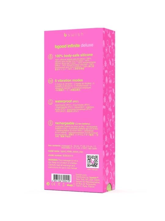 Bgood Infinite Deluxe Wiederaufladbarer Vibrator Rosa Silikon von B Swish