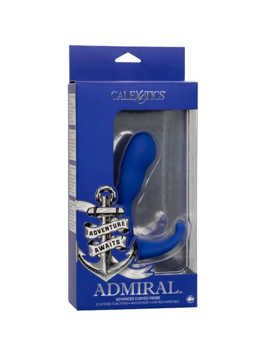 Admiral Gebogener Analstimulator & Vibrator Blau von Calexotics