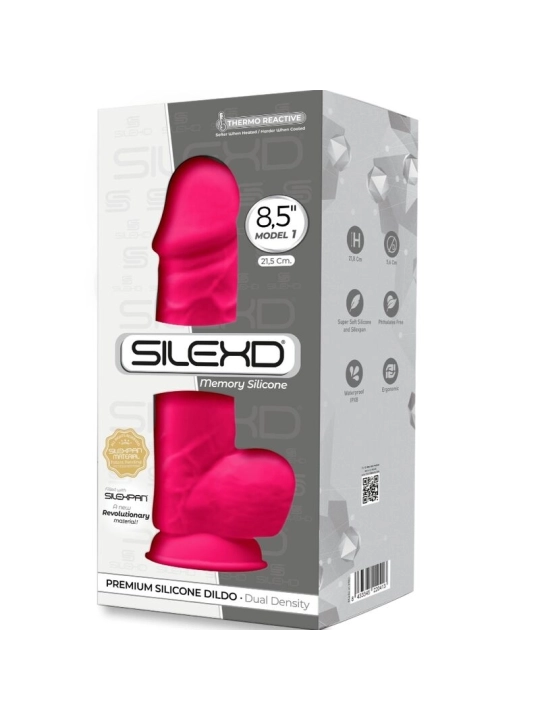 Model 1 Realistischer Penis Premium Silexpan Silikon Fuchsia 21.5 cm von Silexd