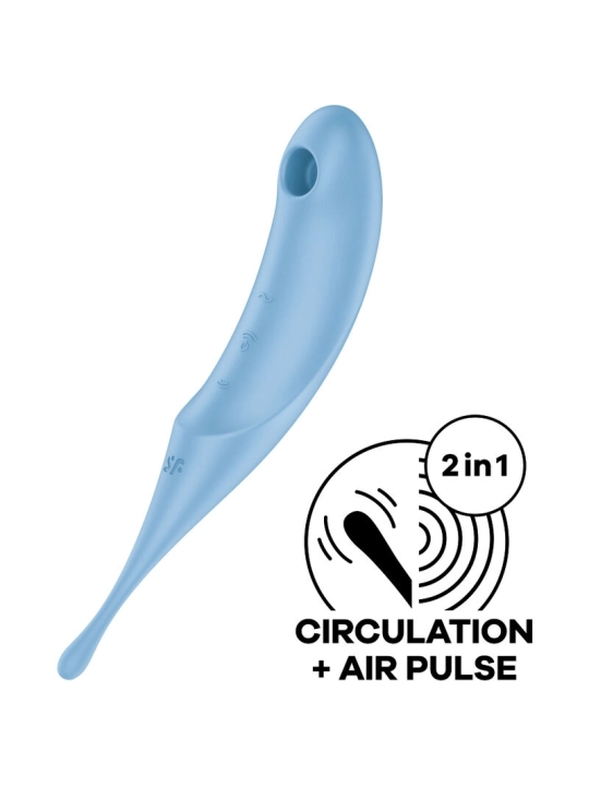 Twirling Pro Air Pulse Stimulator & Vibrator Blau von Satisfyer Air Pulse