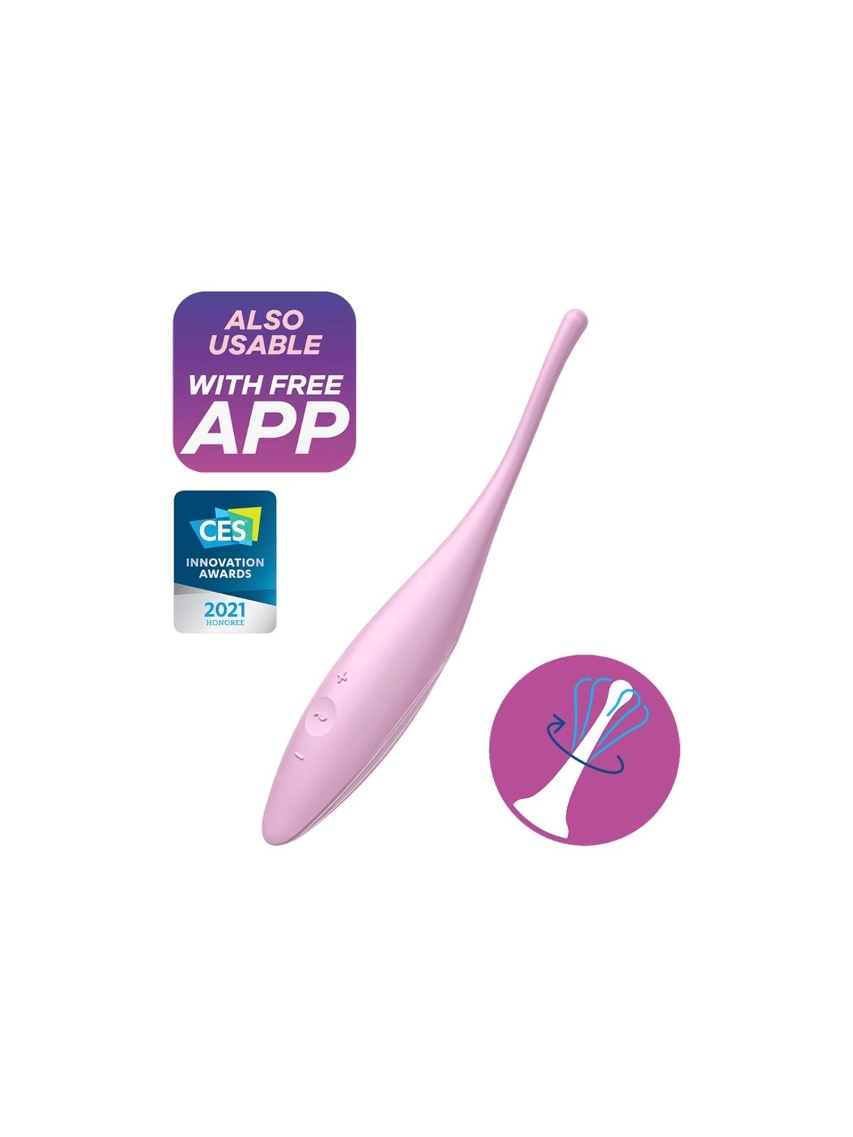 Twirling Joy Clit Tip Vibrator Rosa von Satisfyer Connect