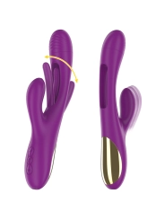 Apolo Wiederaufladbarer Multifunktionsvibrator 7 Vibrationen mit Lila Schwingender Zunge von Intense Fun