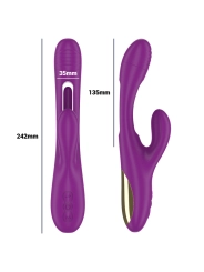 Apolo Wiederaufladbarer Multifunktionsvibrator 7 Vibrationen mit Lila Schwingender Zunge von Intense Fun