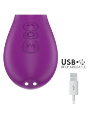 Apolo Wiederaufladbarer Multifunktionsvibrator 7 Vibrationen mit Lila Schwingender Zunge von Intense Fun