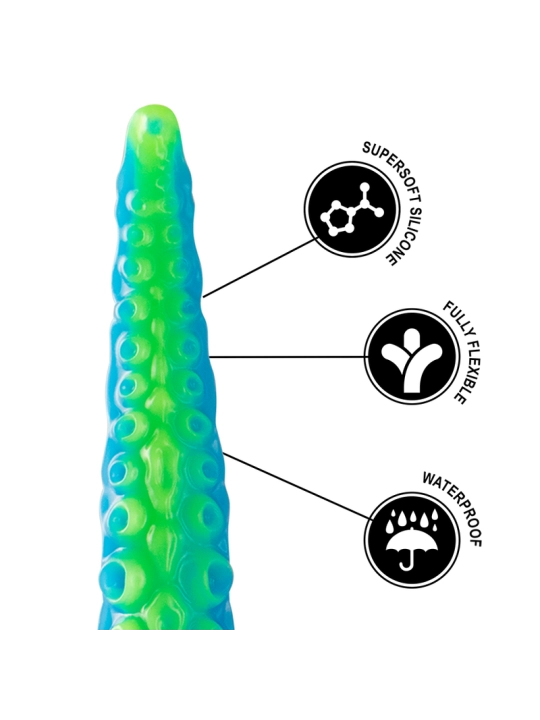 Scylla Fluoreszierender Dünner Tentakel-Dildo, Grosse Grösse von Epic