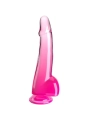 Clear Dildo mit Hoden 19 cm Rosa von King Cock