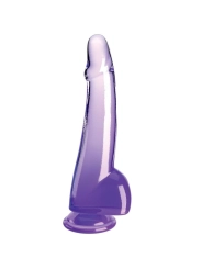 Clear Dildo mit Hoden 19 cm Lila von King Cock