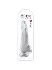 Clear Dildo mit Hoden 19 cm Transparent von King Cock