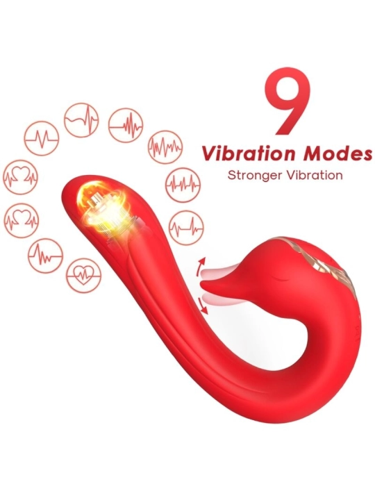 Delfin Vibrator Multiposition & Wärmeeffekt Rot von Armony Vibrators