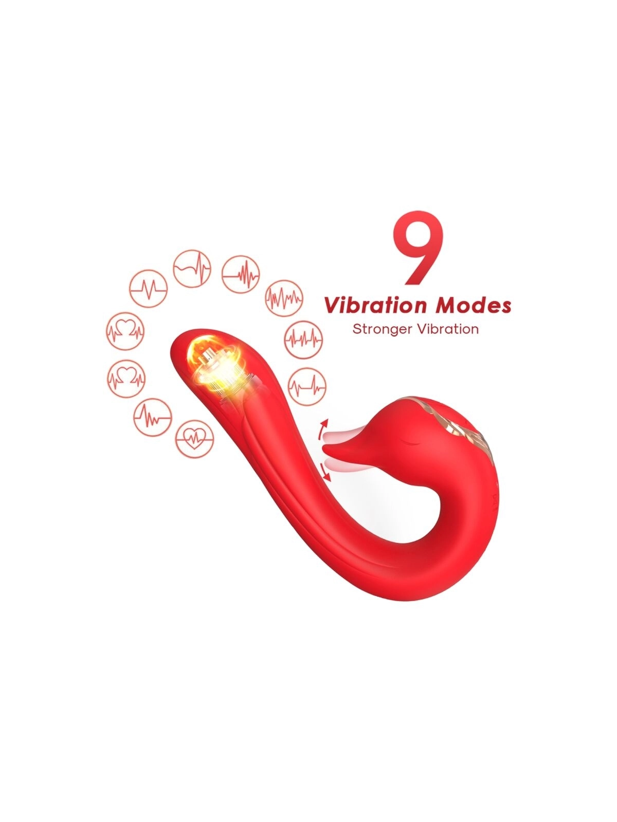 Delfin Vibrator Multiposition & Wärmeeffekt Rot von Armony Vibrators