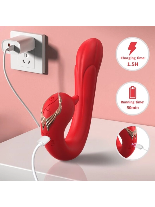 Delfin Vibrator Multiposition & Wärmeeffekt Rot von Armony Vibrators