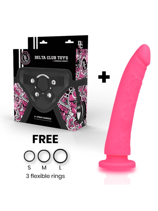 Toys Gurt + Dong Rosa Silikon 20 cm -O- 4 cm von Deltaclub