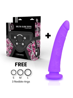 Toys Arnes + Dildo Lila Silikon 20 cm -O- 4 cm von Deltaclub