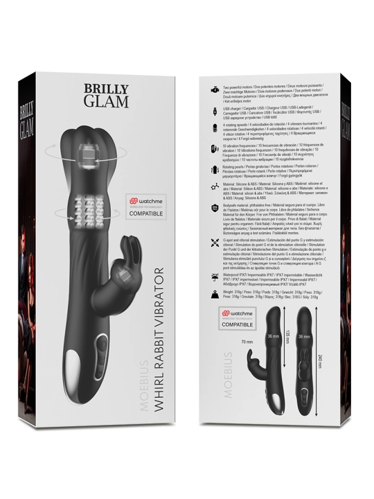 Moebius Rabbit Vibrator & Rotator Kompatibel mit Watchme Wireless Technology von Brilly Glam