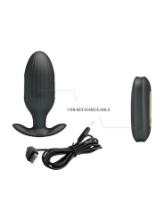 Kelly Plug Anal Wiederaufladbarer Vibrator Schwarz von Pretty Love Bottom