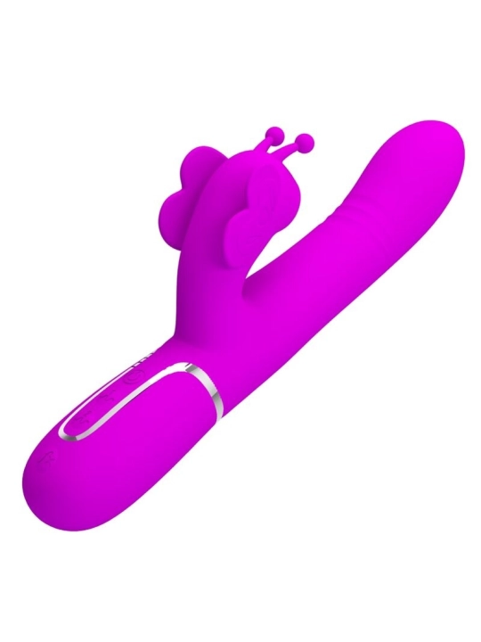 Multifunktions-Kaninchenvibrator 4 in 1 Schmetterling Fuchsia von Pretty Love Flirtation