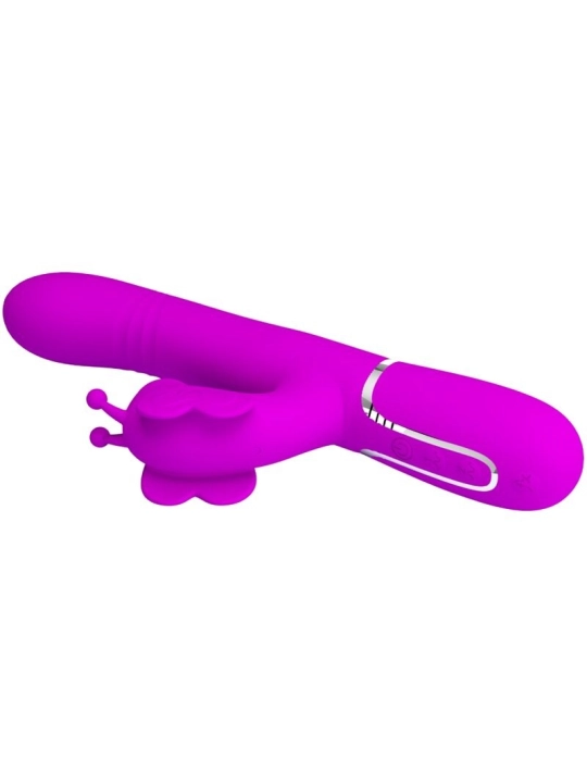 Multifunktions-Kaninchenvibrator 4 in 1 Schmetterling Fuchsia von Pretty Love Flirtation