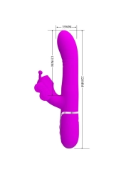 Multifunktions-Kaninchenvibrator 4 in 1 Schmetterling Fuchsia von Pretty Love Flirtation