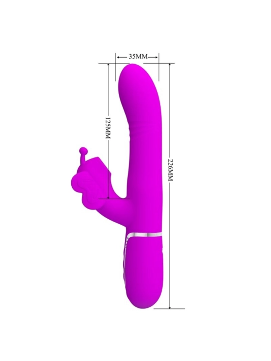 Multifunktions-Kaninchenvibrator 4 in 1 Schmetterling Fuchsia von Pretty Love Flirtation