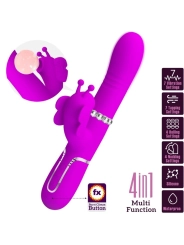 Multifunktions-Kaninchenvibrator 4 in 1 Schmetterling Fuchsia von Pretty Love Flirtation