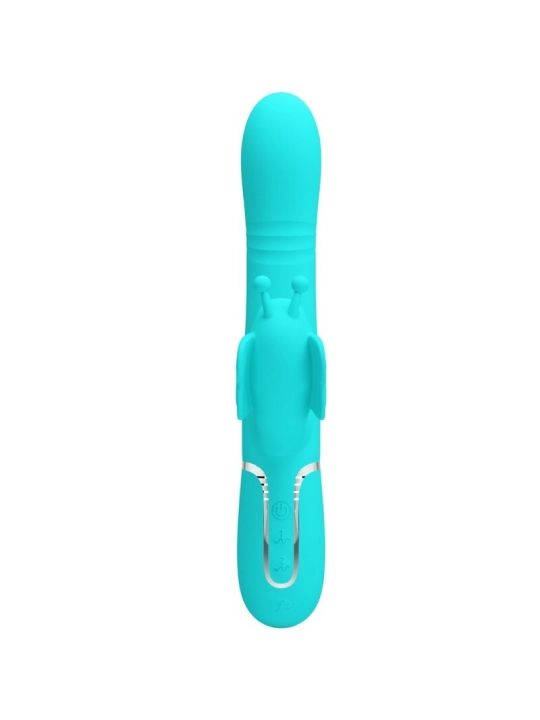 Multifunktions-Kaninchenvibrator 4 in 1 Schmetterling Aquagrün von Pretty Love Flirtation