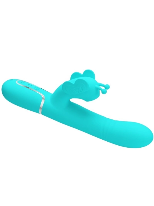 Multifunktions-Kaninchenvibrator 4 in 1 Schmetterling Aquagrün von Pretty Love Flirtation