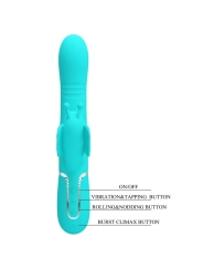 Multifunktions-Kaninchenvibrator 4 in 1 Schmetterling Aquagrün von Pretty Love Flirtation