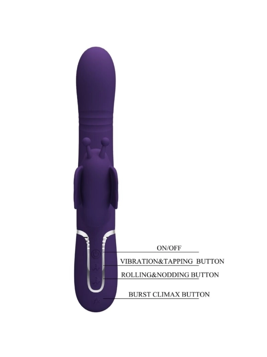 Multifunktions-Kaninchenvibrator 4 in 1 Schmetterling Lila von Pretty Love Flirtation