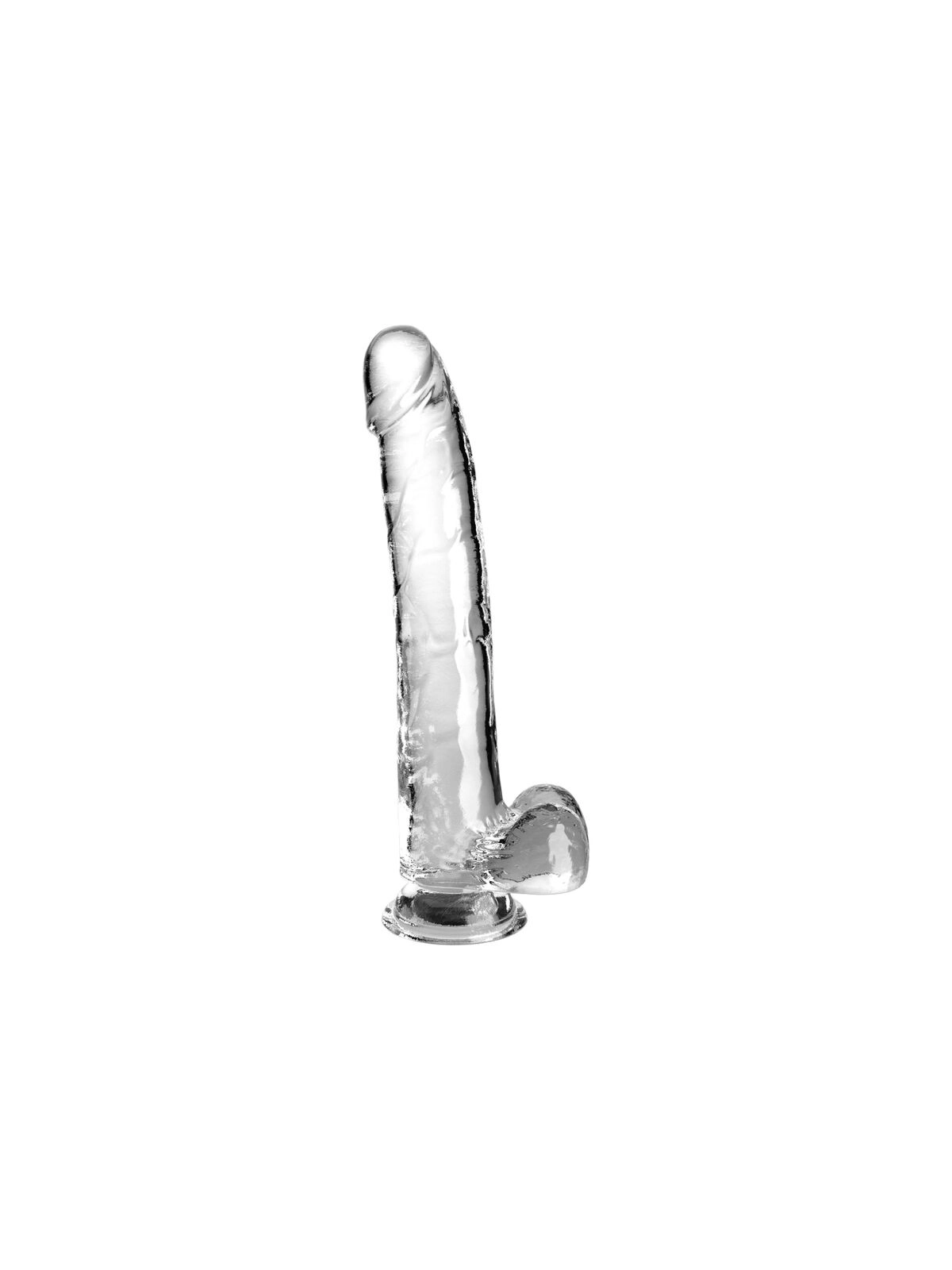 Clear Dildo mit Hoden 24.8 cm Transparent von King Cock