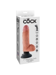 Vibratordildo mit Hoden 17.78 cm Natur von King Cock