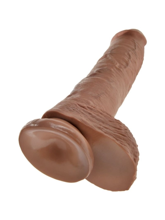 Realistischer Penis mit Kugeln 19.8 cm Karamell von King Cock