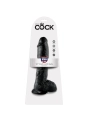 10 Dildo Schwarz mit Eier 25.4 cm von King Cock