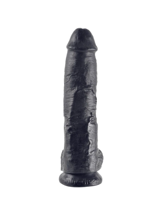 10 Dildo Schwarz mit Eier 25.4 cm von King Cock