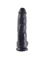 10 Dildo Schwarz mit Eier 25.4 cm von King Cock