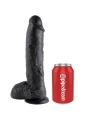 10 Dildo Schwarz mit Eier 25.4 cm von King Cock