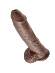 10 Dildo Braun mit Eier 25.4 cm von King Cock