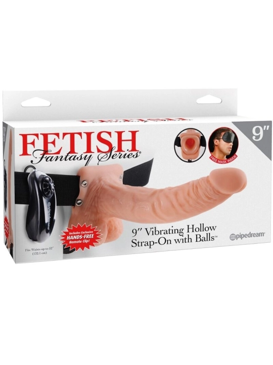 Verstellbarer Gurt mit Fernbedienung, Penis mit Hoden 23 cm von Fetish Fantasy Series