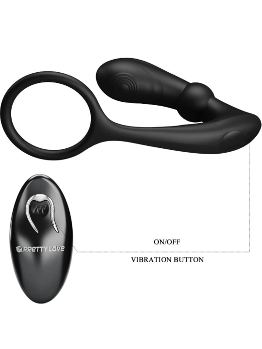 Warren Black Analring & Vibrator von Pretty Love Bottom