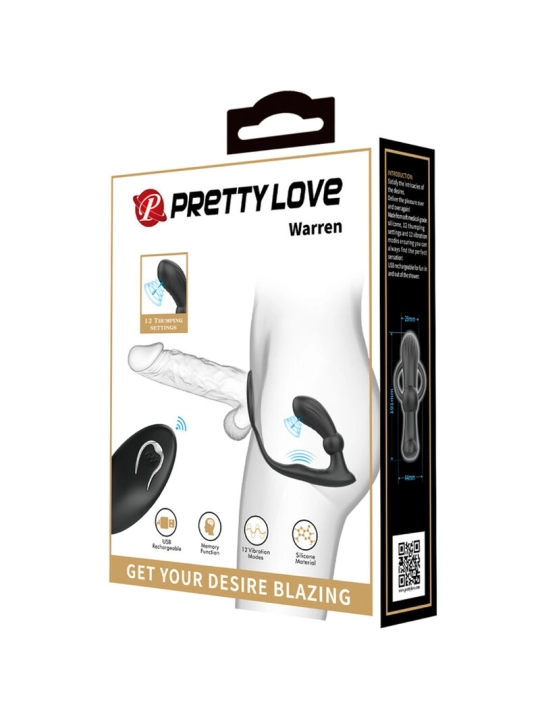 Warren Black Analring & Vibrator von Pretty Love Bottom