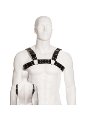 Schwarz Bull Dog Harness von Leather Body