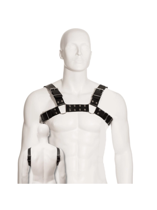 Schwarz Bull Dog Harness von Leather Body