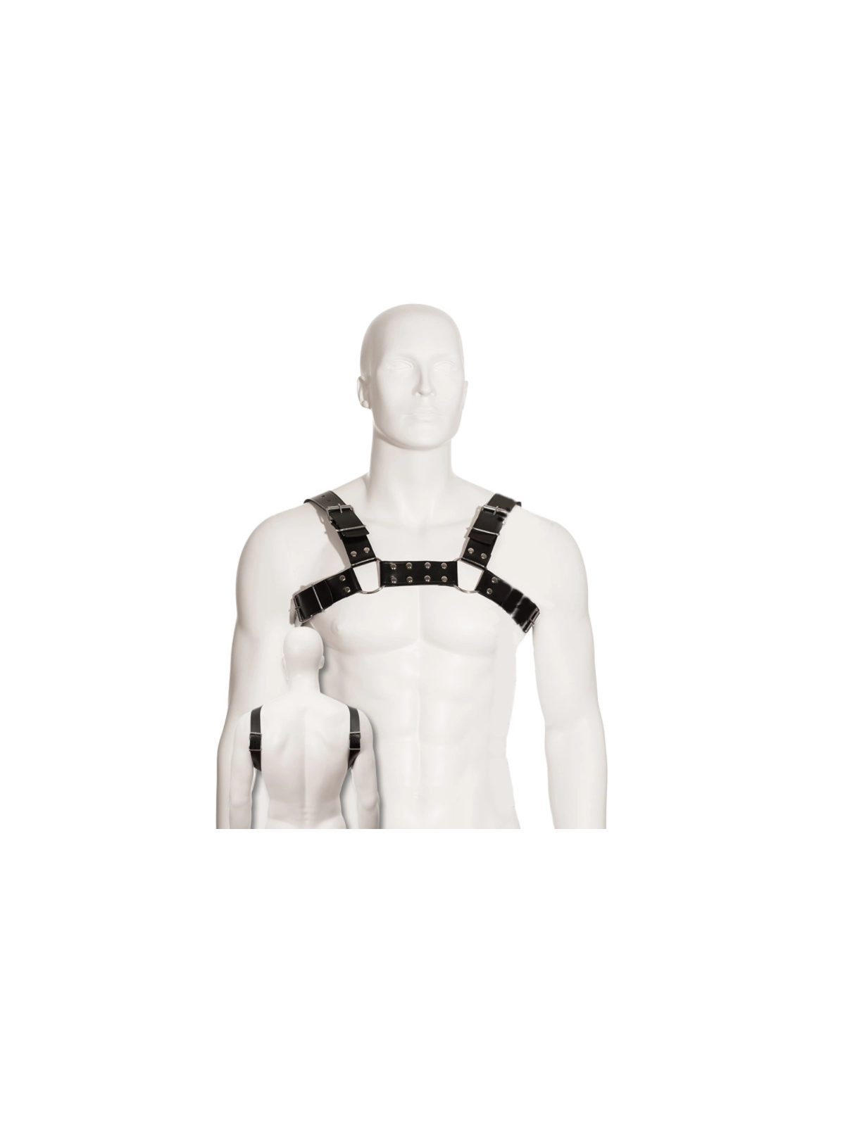 Schwarz Bull Dog Harness von Leather Body