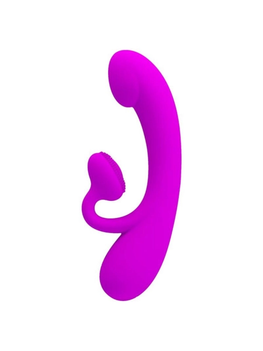 Aufrichtiger Vibrator und Klitoris-Sauger aus Violettem Silikon von Pretty Love